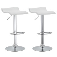 Ac Pacific Modern Adjustable Bar Stools (Set Of 2) - 235-315 H White