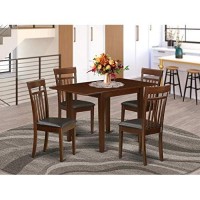 East West Furniture Dining Table Set, Mahogany