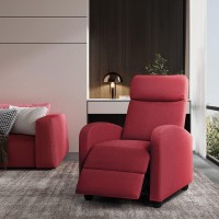 Jummico Recliner Chair Adjustable Home Theater Single Fabric Recliner Sofa Furniture With Thick Seat Cushion And Backrest Modern Living Room Recliners (Red)