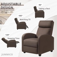 Jummico Recliner Chair Adjustable Home Theater Single Fabric Recliner Sofa Furniture With Thick Seat Cushion And Backrest Modern Living Room Recliners (Brown)