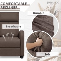 Jummico Recliner Chair Adjustable Home Theater Single Fabric Recliner Sofa Furniture With Thick Seat Cushion And Backrest Modern Living Room Recliners (Brown)