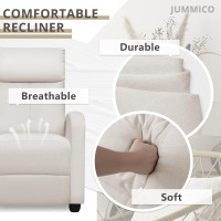 Jummico Recliner Chair Adjustable Home Theater Single Fabric Recliner Sofa Furniture With Thick Seat Cushion And Backrest Modern Living Room Recliners (Beige)