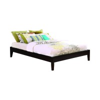 Benjara Wooden California King Size Universal Bed Frame With Tapered Legs, Brown