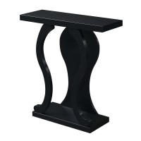 Convenience Concepts Newport Terry B Console Table With Shelf, Black