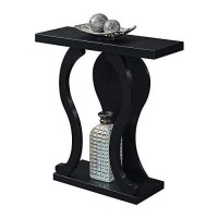 Convenience Concepts Newport Terry B Console Table With Shelf, Black