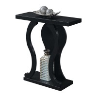 Convenience Concepts Newport Terry B Console Table With Shelf, Black