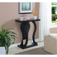 Convenience Concepts Newport Terry B Console Table With Shelf, Black