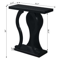 Convenience Concepts Newport Terry B Console Table With Shelf, Black