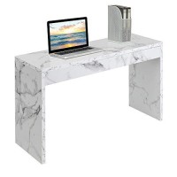 Convenience Concepts Northfield Hall Console Desk Table, White Faux Marble