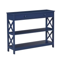 Convenience Concepts Oxford 1 Drawer Console Table With Shelves, Cobalt Blue