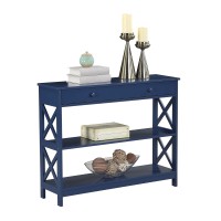 Convenience Concepts Oxford 1 Drawer Console Table With Shelves, Cobalt Blue