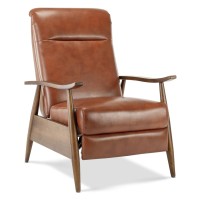 Comfort Pointe Solaris Caramel Faux Leather Wooden Arm Push Back Recliner Chair