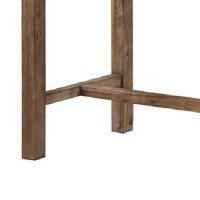 Benjara Rectangular Wooden Frame Pub Table With Trestle Base, Brown