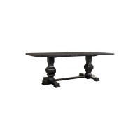 Best Master Michelle Solid Wood Rectangular Dining Table In Rustic Black
