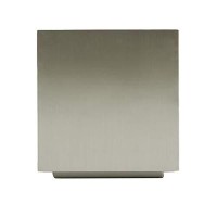 Benjara Cube Shape Stainless Steel End Table With Floating Plinth Base, Gray