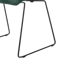 Benjara Fabric Tufted Metal Dining Chair With Sled Legs Support, Set Of 2, Green