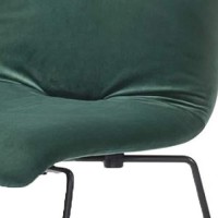 Benjara Fabric Tufted Metal Dining Chair With Sled Legs Support, Set Of 2, Green