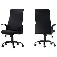 Homeroots Foam, Metal,Nylon, Plastic,Polyester 24.75X 24X 83.5 Office Chair Black Or Black Fabric Multi Position