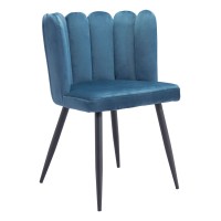 Homeroots 22 X 22 X 315 Steel Blue, Velvet, Steel & Plywood, Chair - Set Of 2