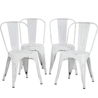 Fdw Metal Chairs Dining Chairs Tolix Restaurant Chair Set Of 4 Kitchen Chair 18