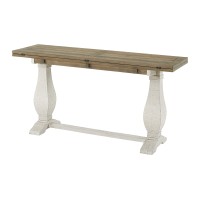 Martin Svensson Home Napa, Flip Top Sofa Console Table, White Stain And Reclaimed Natural