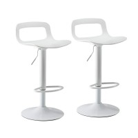 Adjustable Heights Bar Stools, Cafe Swivel Bar Chair Barstools Modern Furniture Accessories (Color : White)