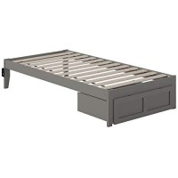 Afi Colorado Bed With Foot Drawer And Usb Turbo Charger, Twin, Grey