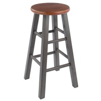 Winsome Ivy Counter Stool 24, Rustic Teak / Gray Finish