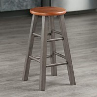 Winsome Ivy Counter Stool 24, Rustic Teak / Gray Finish