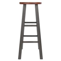 Winsome Ivy Bar Stool 29, Rustic Teak / Gray Finish