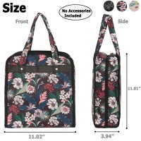 Pacmaxi Sewing Accessories Storage Bag, Knitting, Craft Tools And Accessories Organizer, Roomy Carrying Bag For Sewing Tools And Accessories (Flower With Black Background)