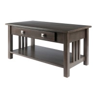 Winsome Stafford Occasional Table, 18 H, Oyster Gray
