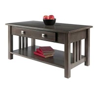 Winsome Stafford Occasional Table, 18 H, Oyster Gray