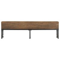 Vidaxl 63 Solid Reclaimed Wood Bench - Antique-Style Wooden Bench With Industrial Charm, Powder-Coated Steel Legs, Stable And Durable Construction For Room