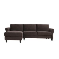 Lifestyle Solutions Rolled Arms Sectional Sofa Coffee