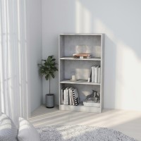 Vidaxl 3-Tier Book Cabinet Concrete Gray 23.6X9.4X42.9 Engineered Wood