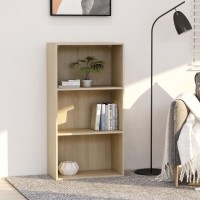 Vidaxl 3-Tier Book Cabinet Sonoma Oak 23.6X11.8X44.9 Engineered Wood