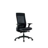 Eurotech Seating Elevate Black Mesh Back With Black Fabric Seat, Weight Balance, Tilt And Height Adjustment, Office Desk Chair (Black Frame)