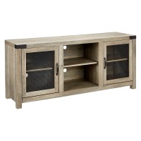 Rockpoint 58Inch Tv Stand Entertaiment Media Console Center Industrial Style Door, Grey Wash