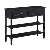 Convenience Concepts Country Oxford 2-Drawer Console Table, Black