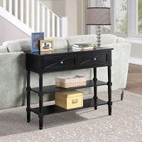 Convenience Concepts Country Oxford 2-Drawer Console Table, Black