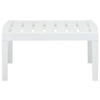 Vidaxl Outdoor Side Table, Patio End Table With Storage, Coffee Table, Garden Furniture For Picnic Camping Porch Deck Lawn Backyard, Plastic White