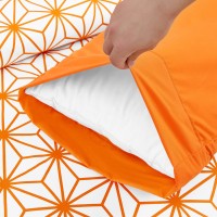 Elegant Comfort Luxury Soft Bed Sheets Cube Pattern 1500 Thread Count Percale Egyptian Quality Softness Wrinkle And Fade Resistant (6-Piece) Bedding Set, Queen, Joyful Orange