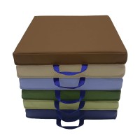 Factory Direct Partners 12228-Et Softscape 15 Square Floor Cushions With Handles, 2 Thick Deluxe Foam (6-Piece) - Earthtone