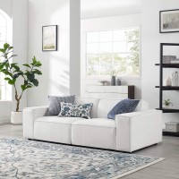 Modway Restore 2-Piece Upholstered Sectional Sofa In White