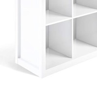 Simplihome Artisan Solid Wood 43 Inch Transitional 9 Cube Bookcase And Storage Unit In White, For The Living Room, Study Room And Office
