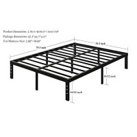 Comasach 16 Inch Bed Frames Queen Size 3500 Lbs Heavy Duty Platform With Sturdy Metal Slats, No Box Spring Needed, Easy Assembly, Under Bed Storage, Noise-Free, Non-Slip
