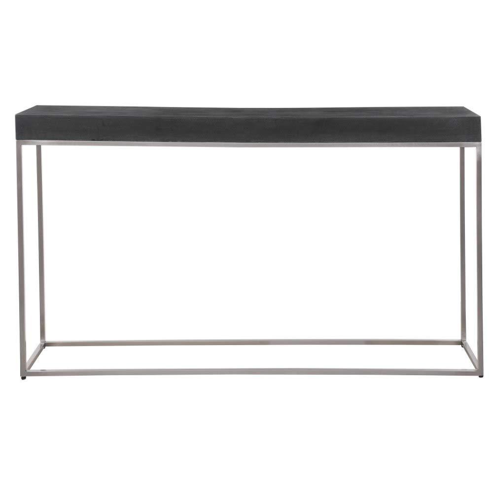 Uttermost 24974 Jase-54 Inch Console Table, Black Concretebrushed Nickel Stainless Steel Finish, 11 X 54 X 3125