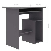 Vidaxl Desk Gray 31.5X17.7X29.1 Chipboard