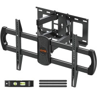 Elived Ul Listed Tv Wall Mount For Most 37-75 Inch Flat Screen Tvs, Swivel And Tilt Full Motion Tv Mount Bracket With Articulating Arms, Max Vesa 600X400Mm, 100 Lbs. Loading, 8-16 Wood Studs